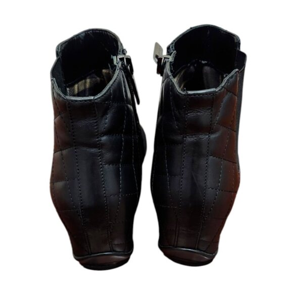 Aquatalia Womens Quilted Boot Size 7 Waterproof Black Leather Wedge Bootie - Picture 8 of 12